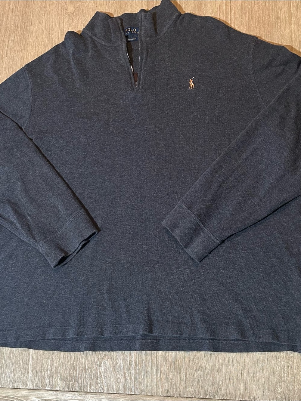 Polo by Ralph Lauren Men’s Quarter-Zip Long Sleeve Shirt - Dark Charcoal 2XL